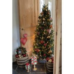 Červené antik závěsné kovové srdce L - 20*4*20 cm