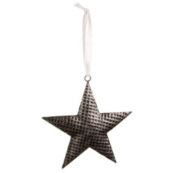 Šedá antik závěsná kovová hvězda Herli - 15*3*15 cm