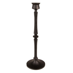 Černý kovový svícen na úzkou svíčku Pióne - Ø 10*33 cm