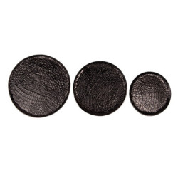 3ks černý kovový dekorativní podnos/ tác - Ø 40*2 / Ø 35*2 / Ø 29*2 cm