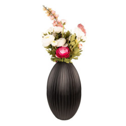 Černá kovová váza Trabi - Ø 24*39 cm
