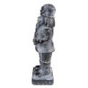 Šedá antik dekorace Louskáček s věnečkem - 9*6*21 cm