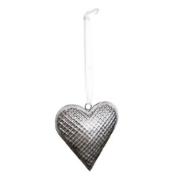 Šedé antik závěsné kovové srdce Herli - 7*1*7 cm