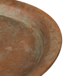 Hnědo-zelené antik dekorační kovové krmítko pro ptáčky - 48*42*75 cm
