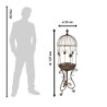 Měděno-hnědý antik dekorační kovový stojan na květiny - Ø 39*127 cm