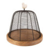 Dřevěný kulatý podnos s kovovým poklopem Chick Bei - Ø 24*24 cm