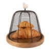 Dřevěný kulatý podnos s kovovým poklopem Chick Bei - Ø 24*24 cm