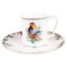 Porcelánový dezertní talíř s vánočním motivem ptáčka - Ø 21*2 cm