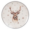 Dezertní porcelánový zimní talířek s jelenem Reindeer - Ø 21*2 cm