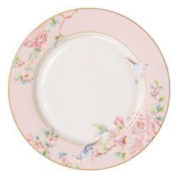 Porcelánový jídelní talíř s růžovými květy Rosa - Ø 27*2 cm