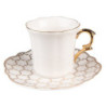 Bílý porcelánový šálek se vzorovaným podšálkem Cuppie  - Ø 12*7 / 95 ml