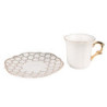 Bílý porcelánový šálek se vzorovaným podšálkem Cuppie  - Ø 12*7 / 95 ml