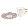 Bílý porcelánový šálek s barevným podšálkem Cuppie  - Ø 12*7 / 95 ml