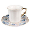 Bílý porcelánový šálek s barevným podšálkem Cuppie  - Ø 12*7 / 95 ml