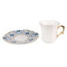 Bílý porcelánový šálek s barevným podšálkem Cuppie  - Ø 12*7 / 95 ml