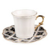 Bílý porcelánový šálek s barevným podšálkem Cuppie  - Ø 12*7 / 95 ml