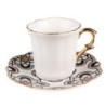 Bílý porcelánový šálek s barevným podšálkem Cuppie  - Ø12*7 / 95 ml