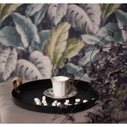 Bílý porcelánový šálek s barevným podšálkem Cuppie  - Ø12*7 / 95 ml