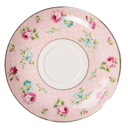 Růžový porcelánový šálek s podšálkem Laverne - Ø 15*8 / 250 ml