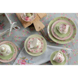 Růžový porcelánový šálek s podšálkem Laverne - Ø 15*8 / 250 ml