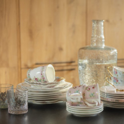 Růžový porcelánový šálek s podšálkem Laverne - Ø 15*8 / 250 ml