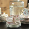 Růžový porcelánový šálek s podšálkem Laverne - Ø 15*8 / 250 ml