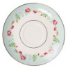 Zelený porcelánový šálek s podšálkem s květy - Ø 15*8 / 250 ml