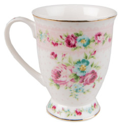 Růžový porcelánový hrneček Laverne - 12*9*10 cm / 296 ml