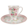Růžový porcelánový hrneček Laverne - 12*9*10 cm / 296 ml