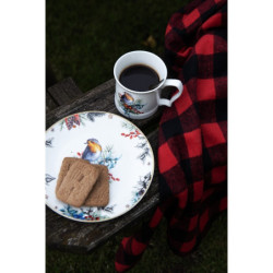 Porcelánový hrnek s vánočním motivem ptáčka - 13*9*9 cm / 414 ml