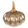 Dekorace hnědo-zelená skleněná dýně Pumpkin L - Ø 20*23 cm