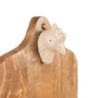 Hnědé dřevěné prkénko s ozdobou Chick Bei - 36*25*5 cm