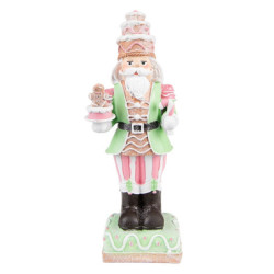 Dekorace barevný Louskáček s perníčkem - 9*6*24 cm