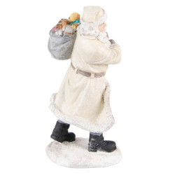 Béžová dekorace Santa s pytlem hraček - 11*9*21 cm