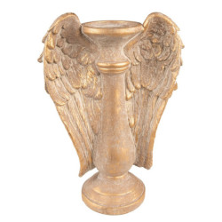 Zlatý antik svícen s andělskými křídly Wings - 24*12*33 cm