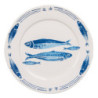 Porcelánový dezertní talíř  s rybkami  Fish Blue - Ø 20*2 cm