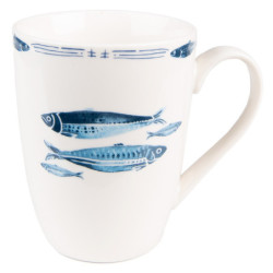 Porcelánový hrnek s rybkami  Fish Blue - 12*9*11 cm / 330 ml