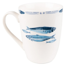 Porcelánový hrnek s rybkami  Fish Blue - 12*9*11 cm / 330 ml