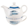 Tea for One s rybkami  Fish Blue - 17*11*14 cm / 400 ml / 250 ml