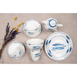 Tea for One s rybkami  Fish Blue - 17*11*14 cm / 400 ml / 250 ml