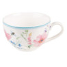 Porcelánový šálek s podšálkem Meadow - 12*8*10 cm / Ø15*2 cm / 230 ml
