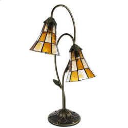 Stolní lampa Tiffany Flowerbell orange - 35*18*61 cm E14/max 2*25W