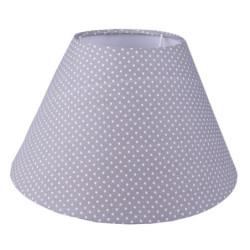 Šedé puntíkované látkové stínidlo lampy - Ø 26*15 cm / E27