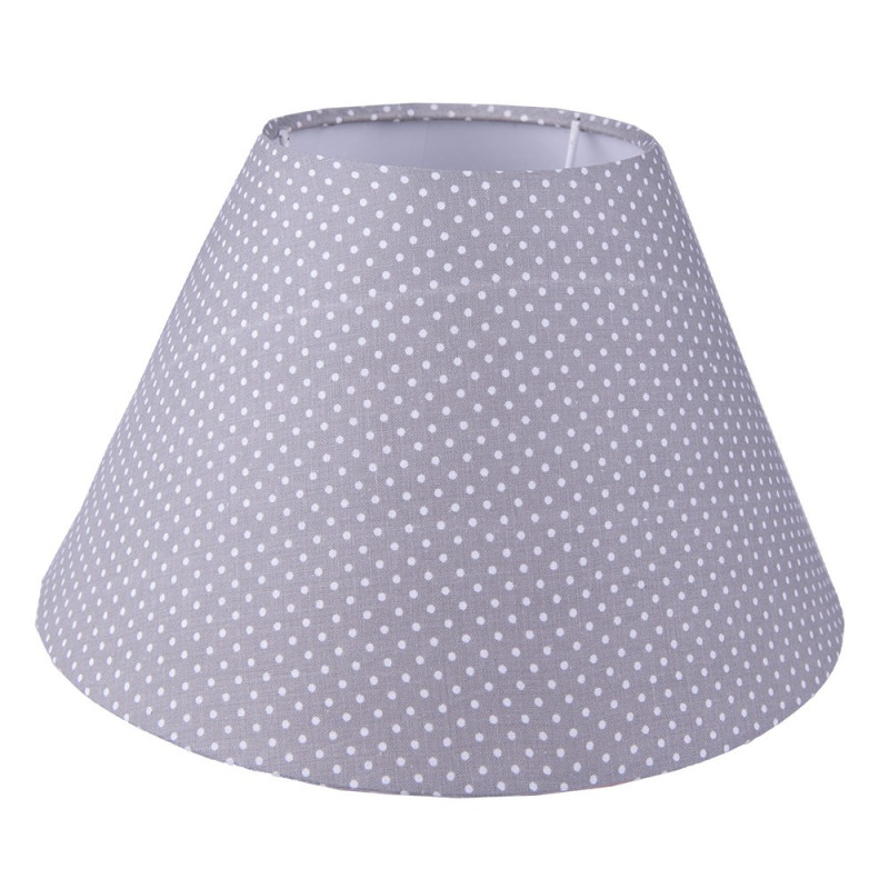 Šedé puntíkované látkové stínidlo lampy - Ø 23*15 cm / E27
