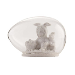 Velikonoční dekorace vajíčko se zajíčkem - 8*6 cm