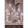 Béžové pruhované látkové stínidlo lampy - Ø 23*15 cm / E27
