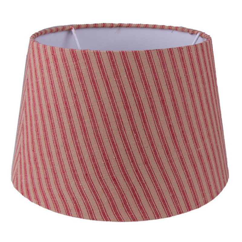 Béžovo-červené pruhované látkové stínidlo - Ø 26*16 cm / E27
