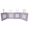 Dřevěný stojící fotorám na 4 fota Love - 65*1*23 cm / 10*10 cm (4)