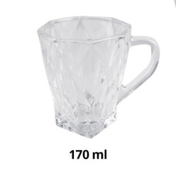 Transparentní skleněný hrnek na nápoj - 10*9*8 cm / 170 ml
