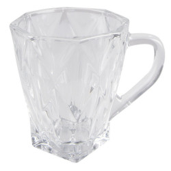 Transparentní skleněný hrnek na nápoj - 10*9*8 cm / 170 ml